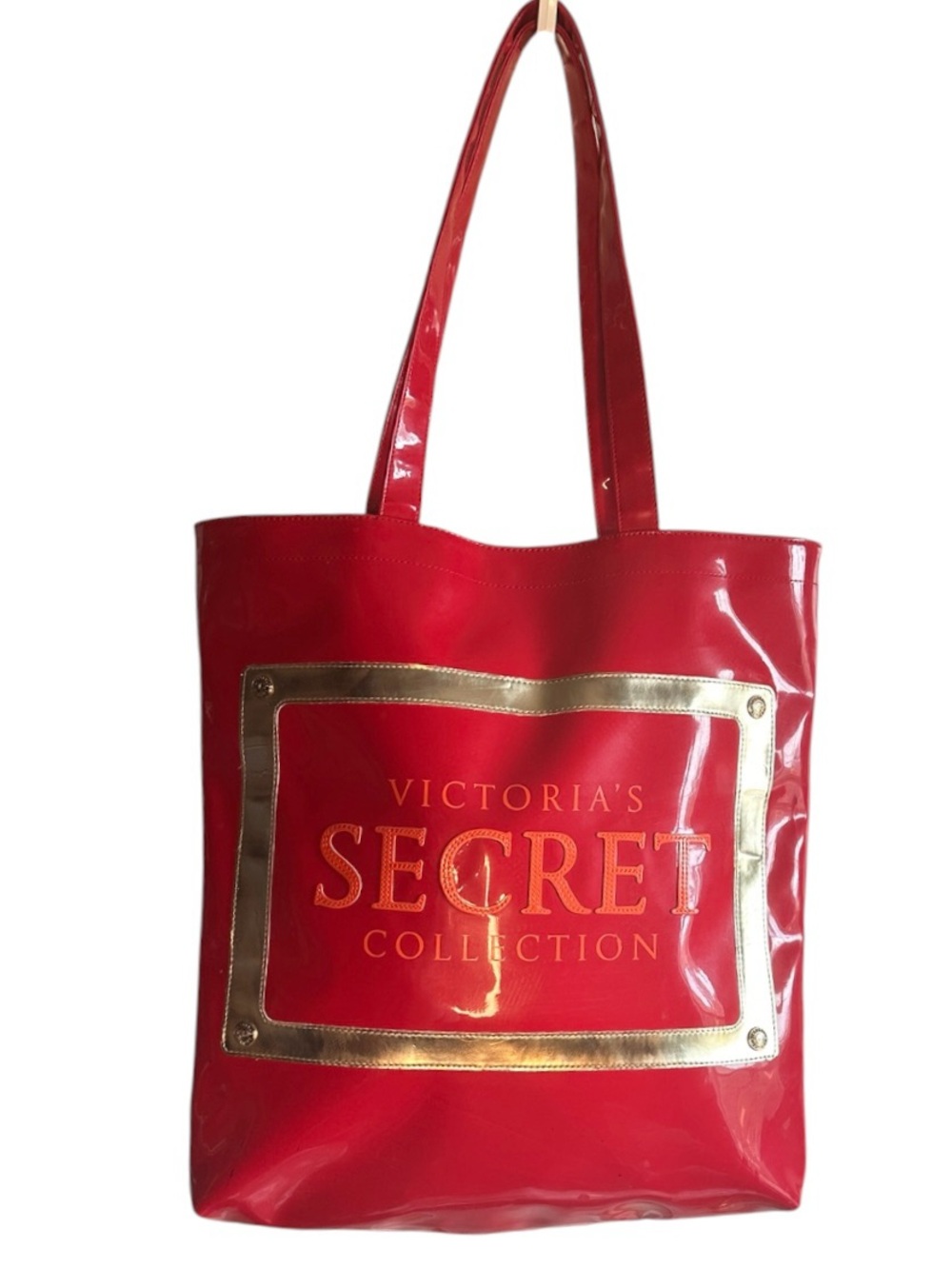 Victoria’s Secret Red Leopard Print Lined Tote Bag Large Oversized Carryall